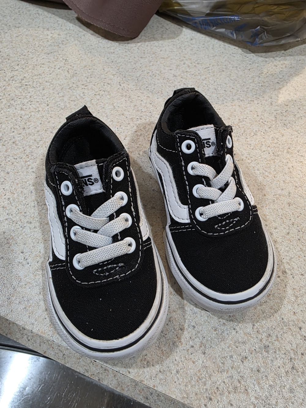 Vans Kids Black and White Classic Canvas Skate Shoes